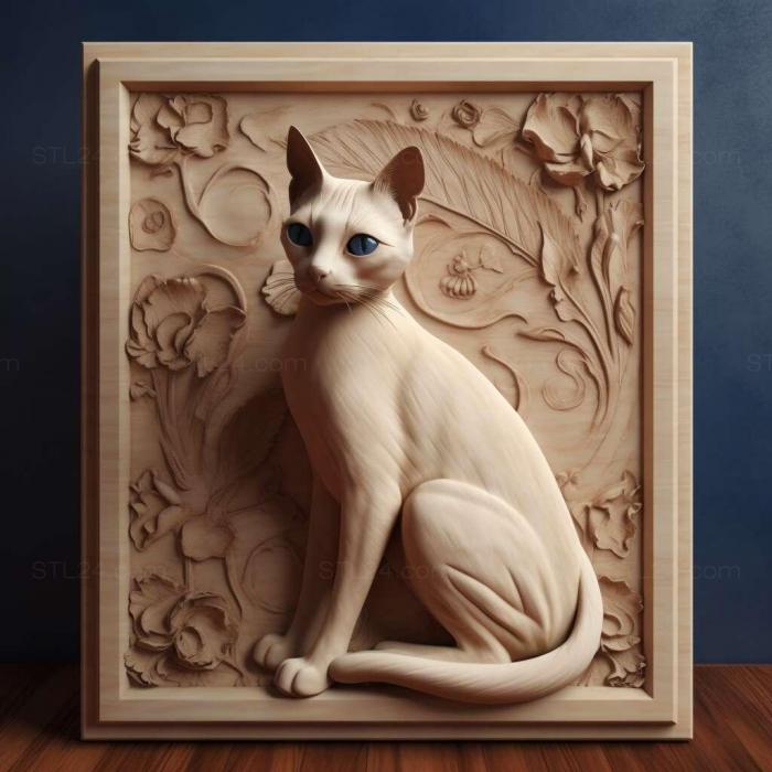 Nature and animals (siamese cat 3, NATURE_3967) 3D models for cnc